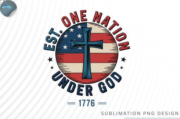 One Nation Under God 1776 PNG Design