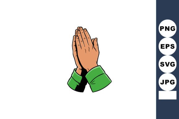 Praying Hands with Green Sleeves Illustr
