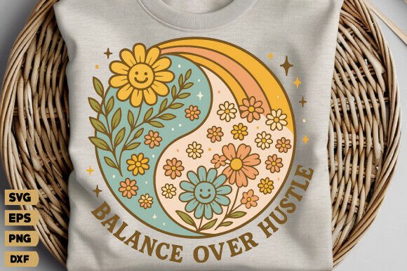 Retro Boho Positive Quote, Balance over