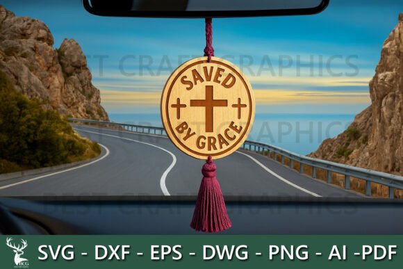 Saved by Grace – Laser Cut Car Hanger