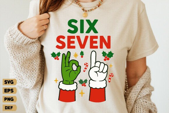 Six Seven 6 7 67 Meme Christmas Xmas PNG